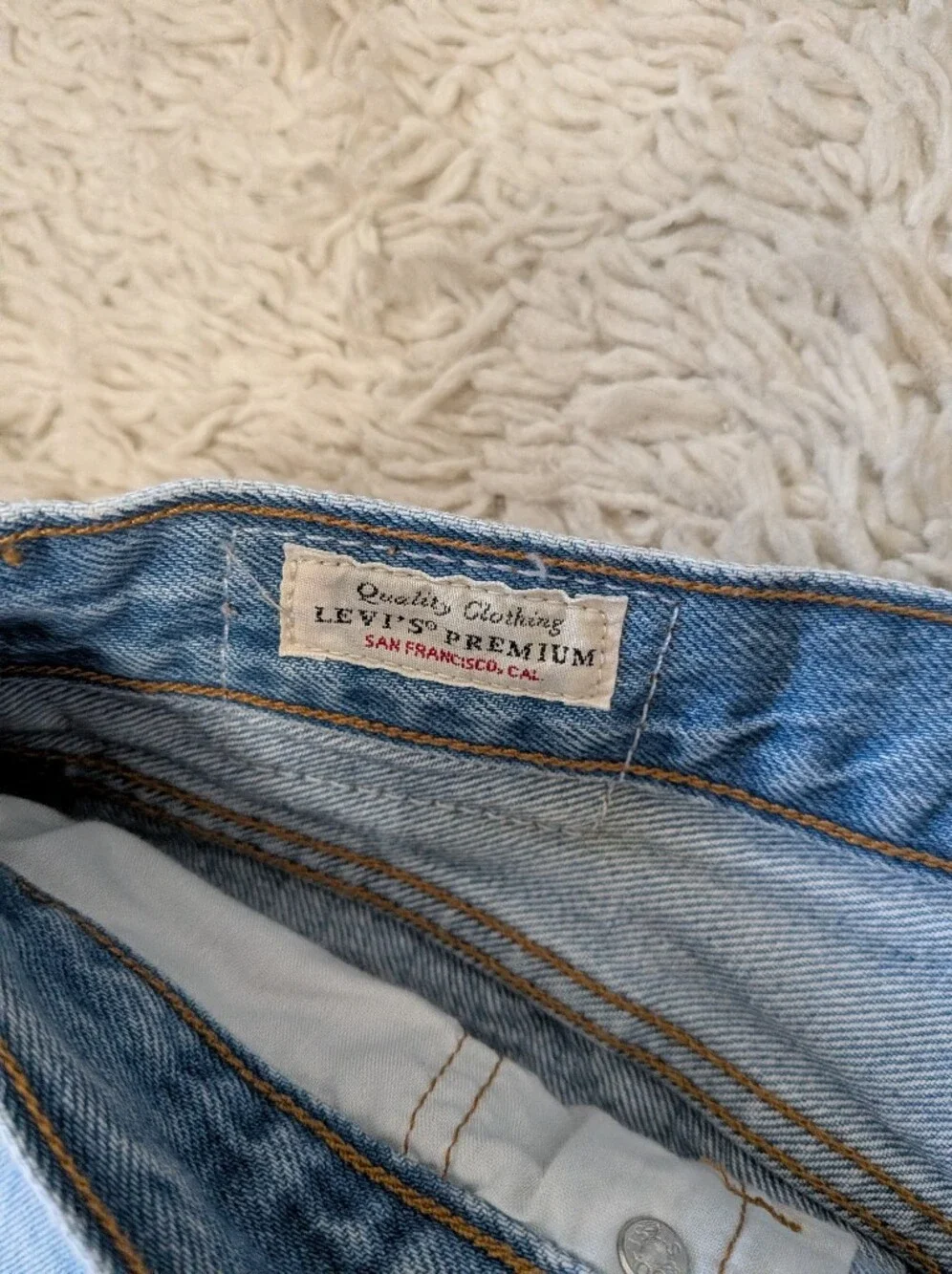 Levi's Big E Deconstructed Raw Hem Light Blue Denim Zip-Front Mini Skirt